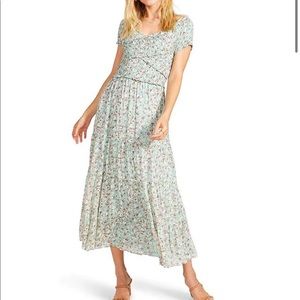 BB Dakota by Steve Madden Joie De Vivre Floral Print Smocked Midi Dress